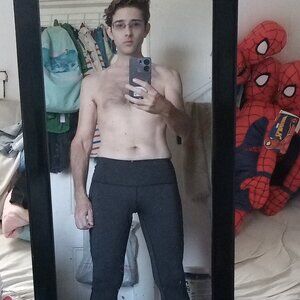 preowned mens black elastic thermal gym biking running jogging leggings